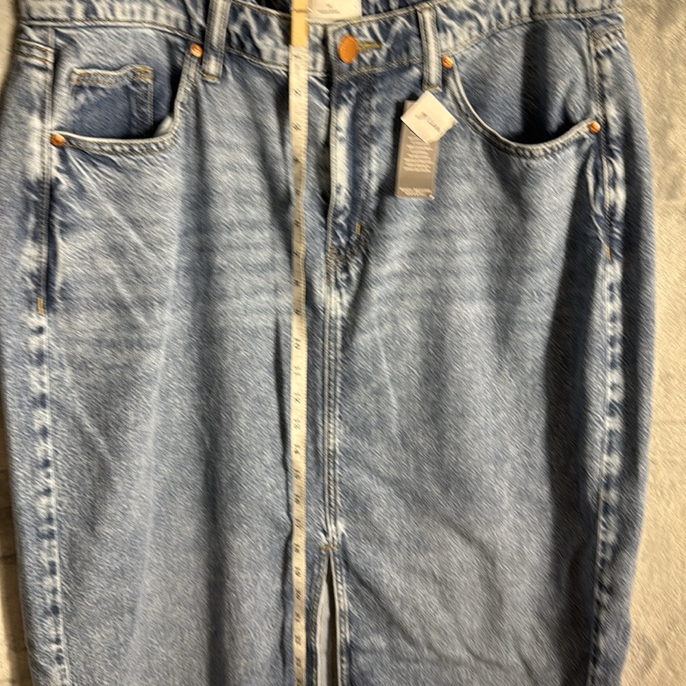 Lane Bryant Denim Maxi Skirt NWT plus size‎ 14 slit up center front - Picture 3 of 13
